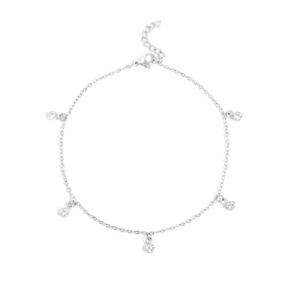 18K Gold PVD Stainless Steel Stone Anklet