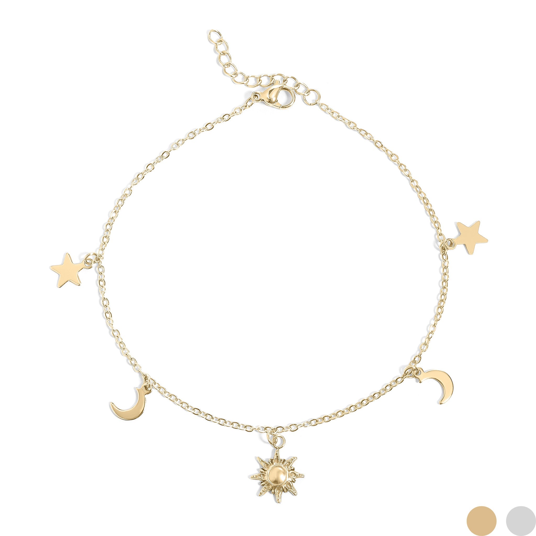 Moon and Star Charms Anklet