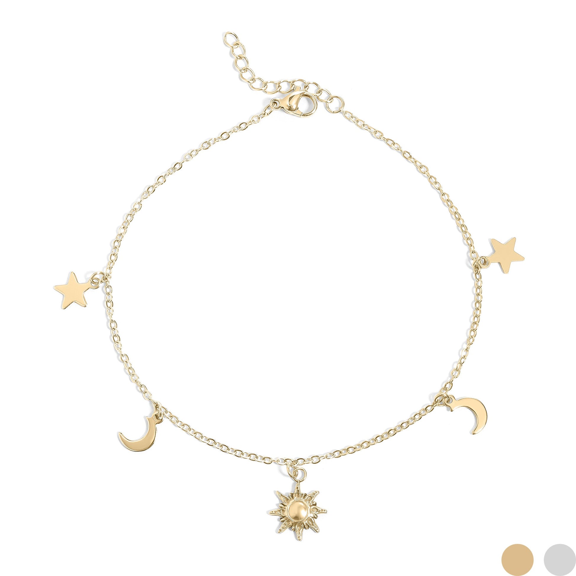 Moon and Star Charms Anklet