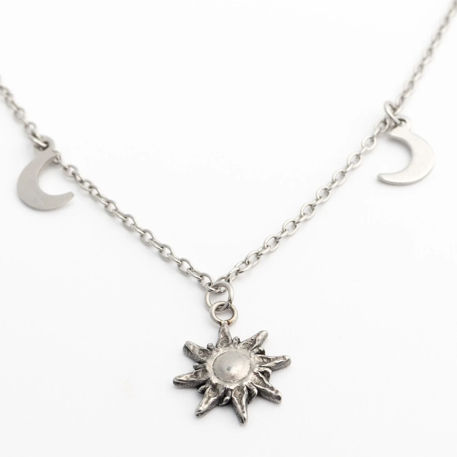 18K Gold PVD Stainless Steel Moon and Star Charms Anklet