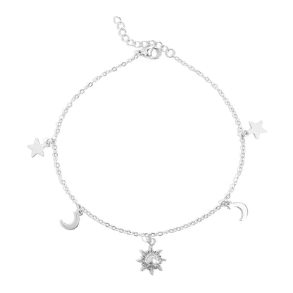 Moon and Star Charms Anklet