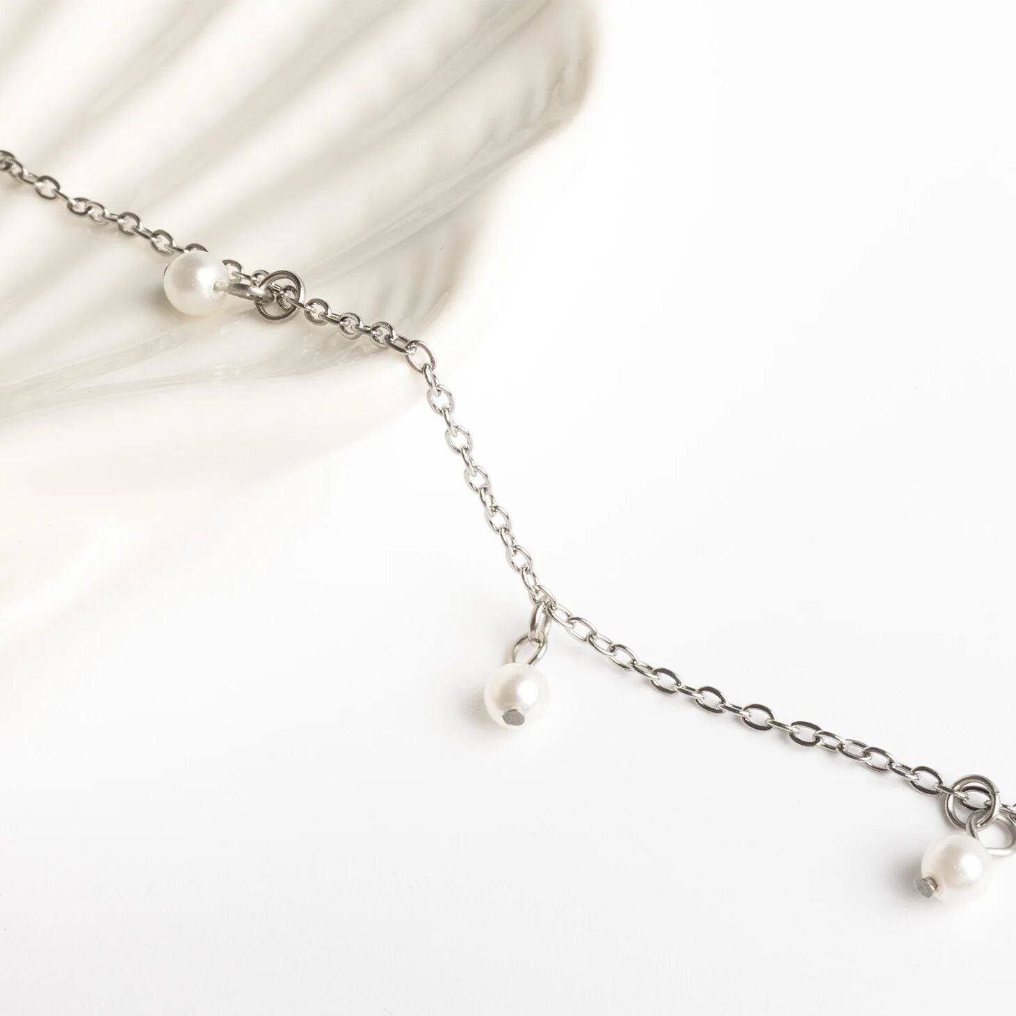 18K Gold PVD Stainless Steel Pearl Anklet