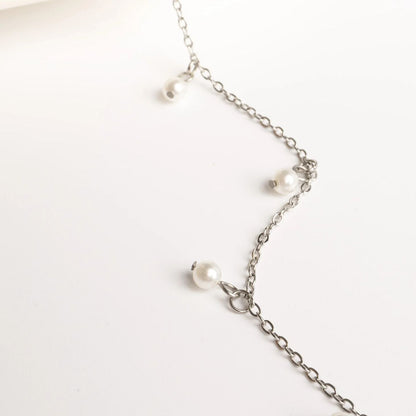 18K Gold PVD Stainless Steel Pearl Anklet