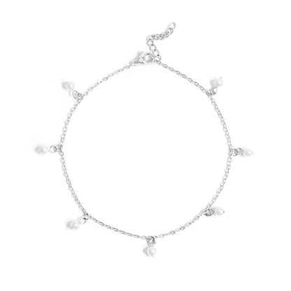 18K Gold PVD Stainless Steel Pearl Anklet