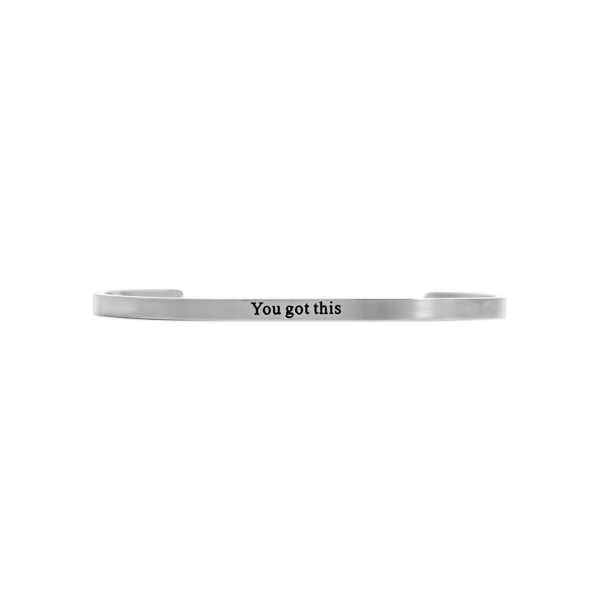 18K Gold PVD You Got This Engraved Bangle Bracelet