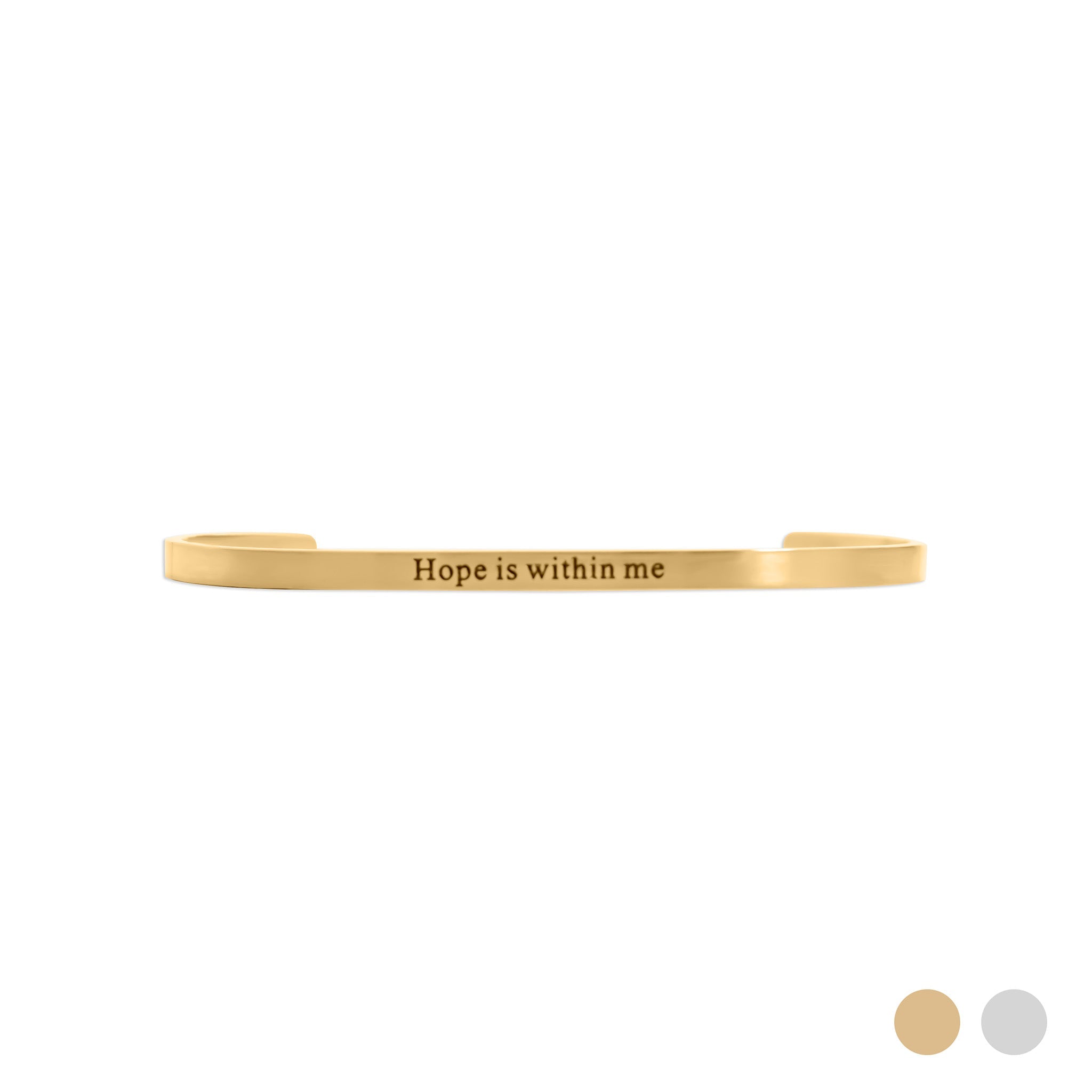 18K Gold PVD Hope within Me Engraved Bangle Bracelet