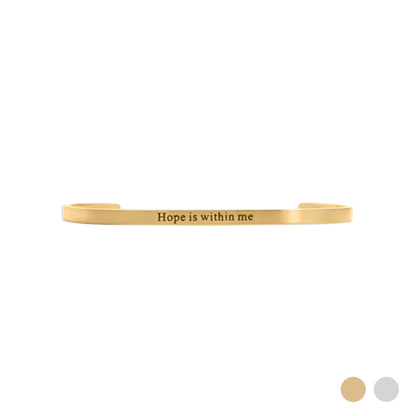 18K Gold PVD Hope within Me Engraved Bangle Bracelet