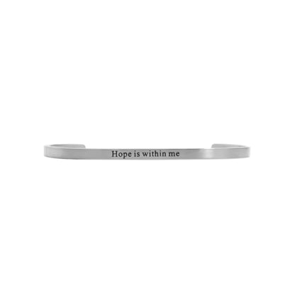 18K Gold PVD Hope within Me Engraved Bangle Bracelet