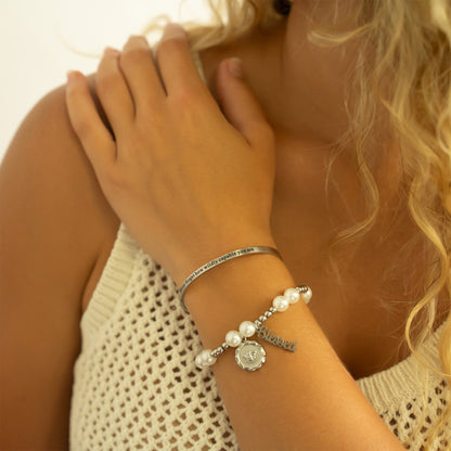 18K Gold PVD Never forget how Capable Engraved Bracelet