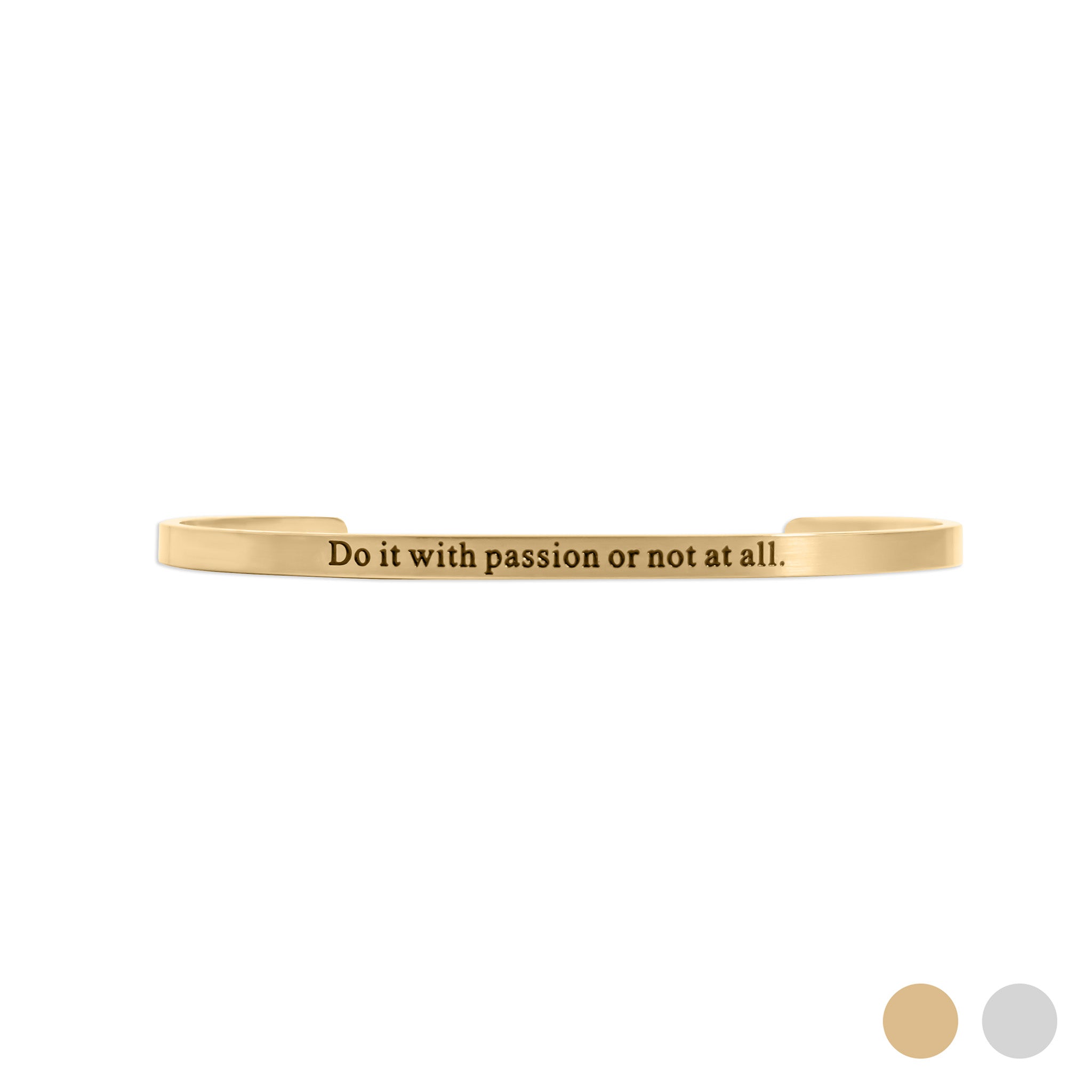 18K Gold PVD Do it with passion Engraved Bracelet