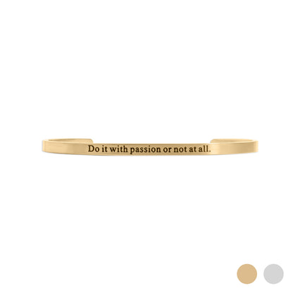 18K Gold PVD Do it with passion Engraved Bracelet