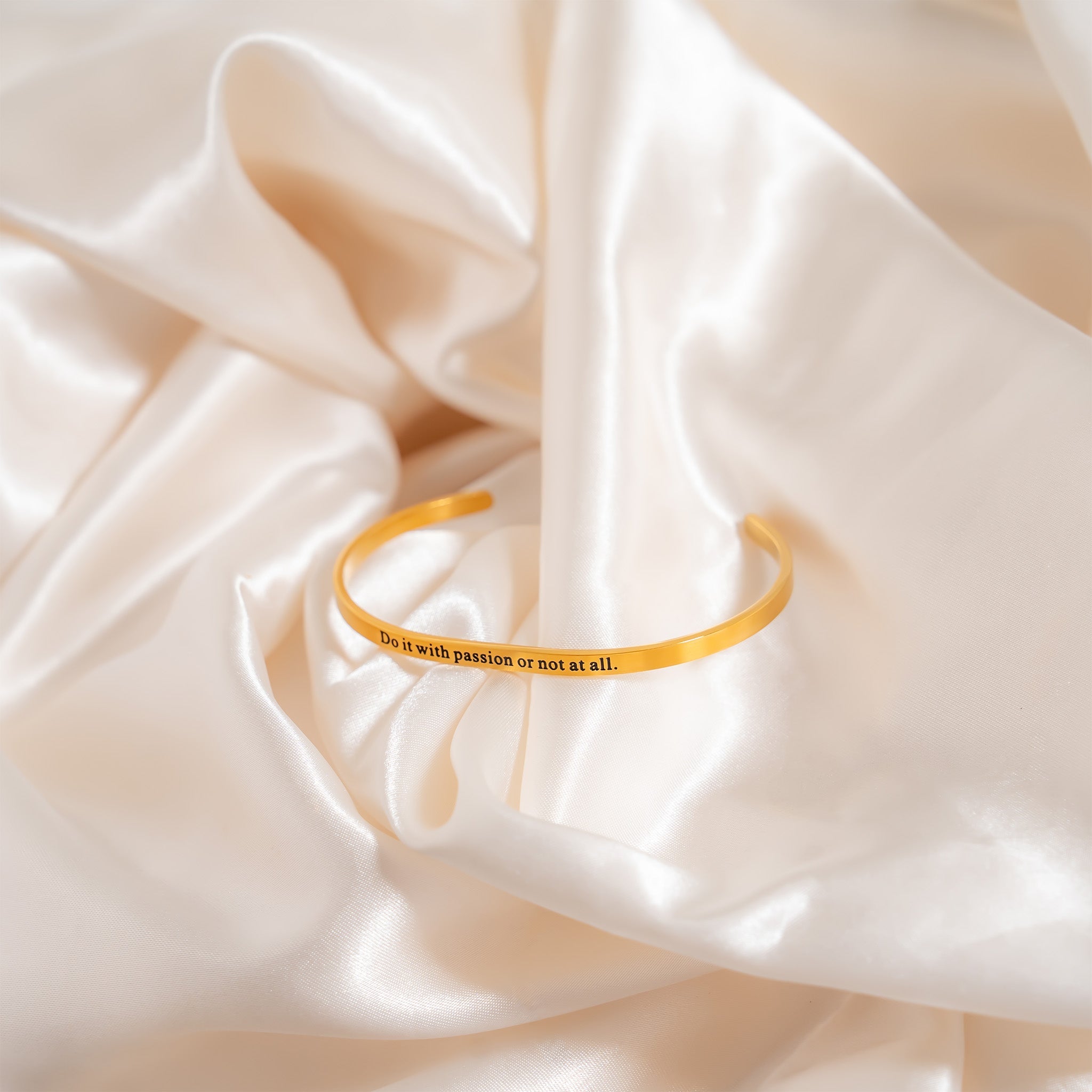 18K Gold PVD Do it with passion Engraved Bracelet