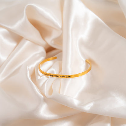 18K Gold PVD Do it with passion Engraved Bracelet