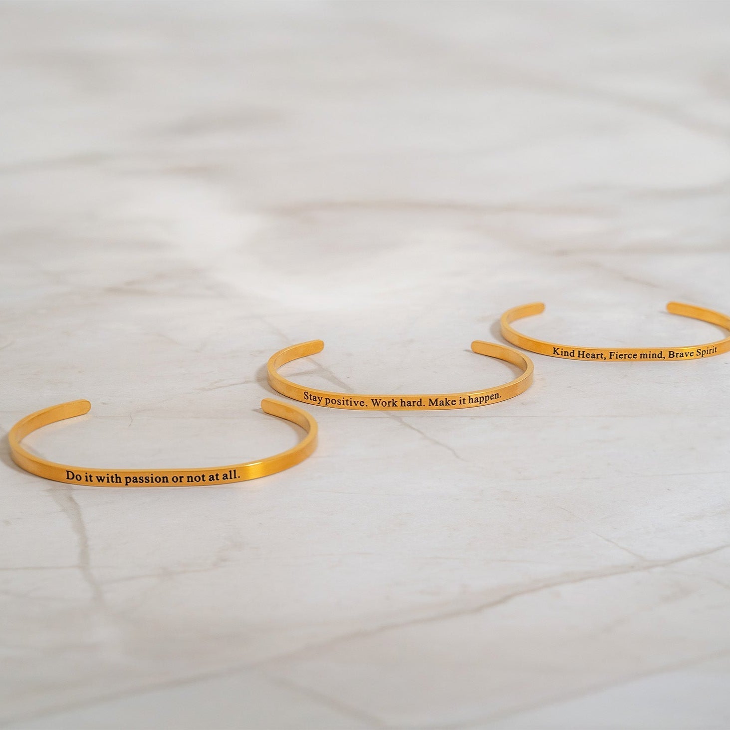18K Gold PVD Do it with passion Engraved Bracelet