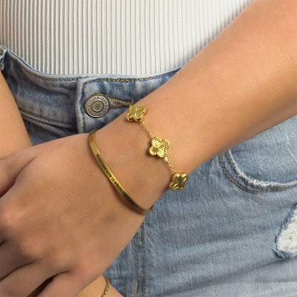 18K Gold PVD Hope within Me Engraved Bangle Bracelet