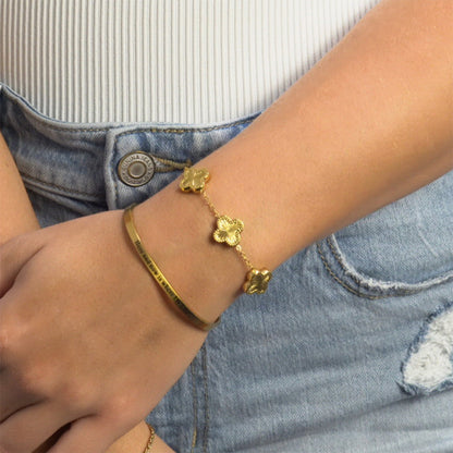 18K Gold PVD Hope within Me Engraved Bangle Bracelet