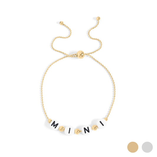 18K Gold PVD Stainless Steel "Mini" Adjustable Beaded Bracelet