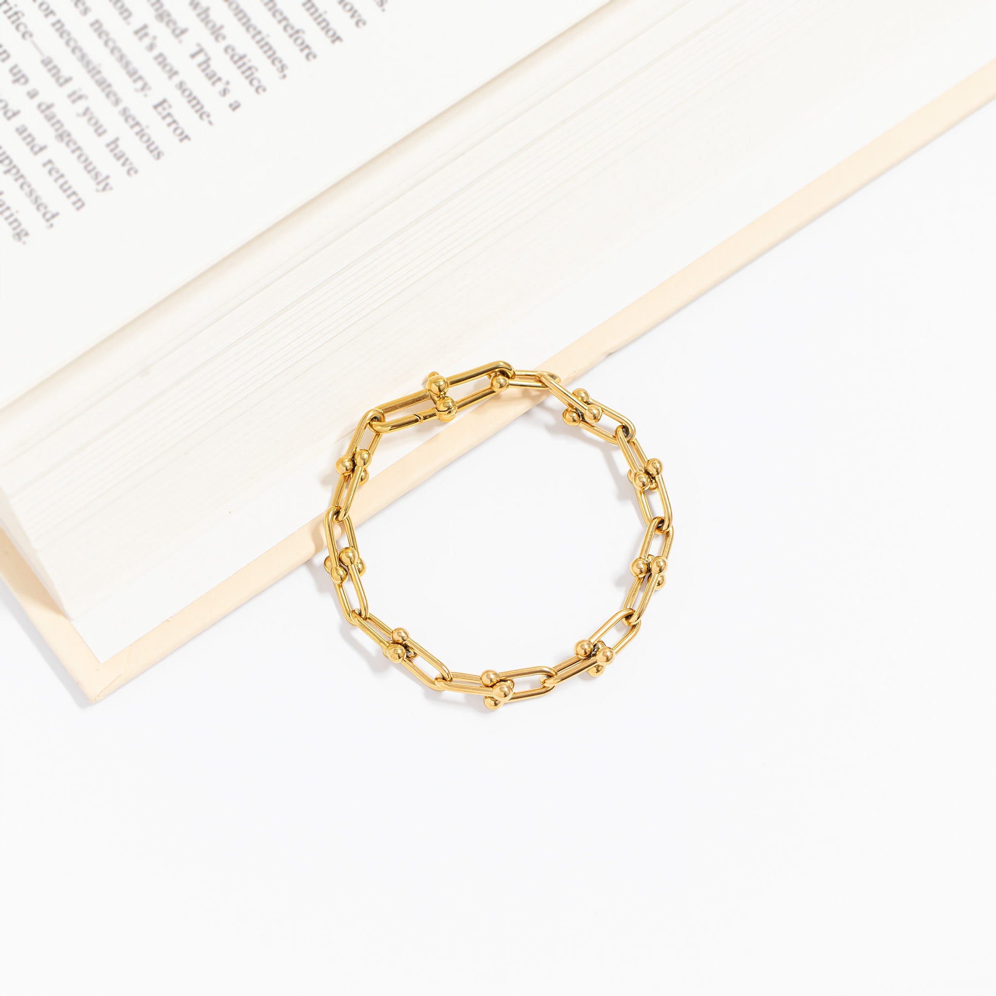 18K Gold PVD Stainless Steel Hardware Bracelet