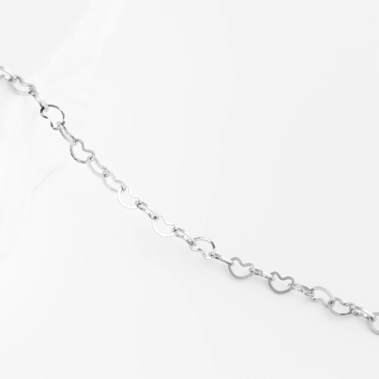 18K Gold PVD Stainless Steel Intertwined Hearts Anklet
