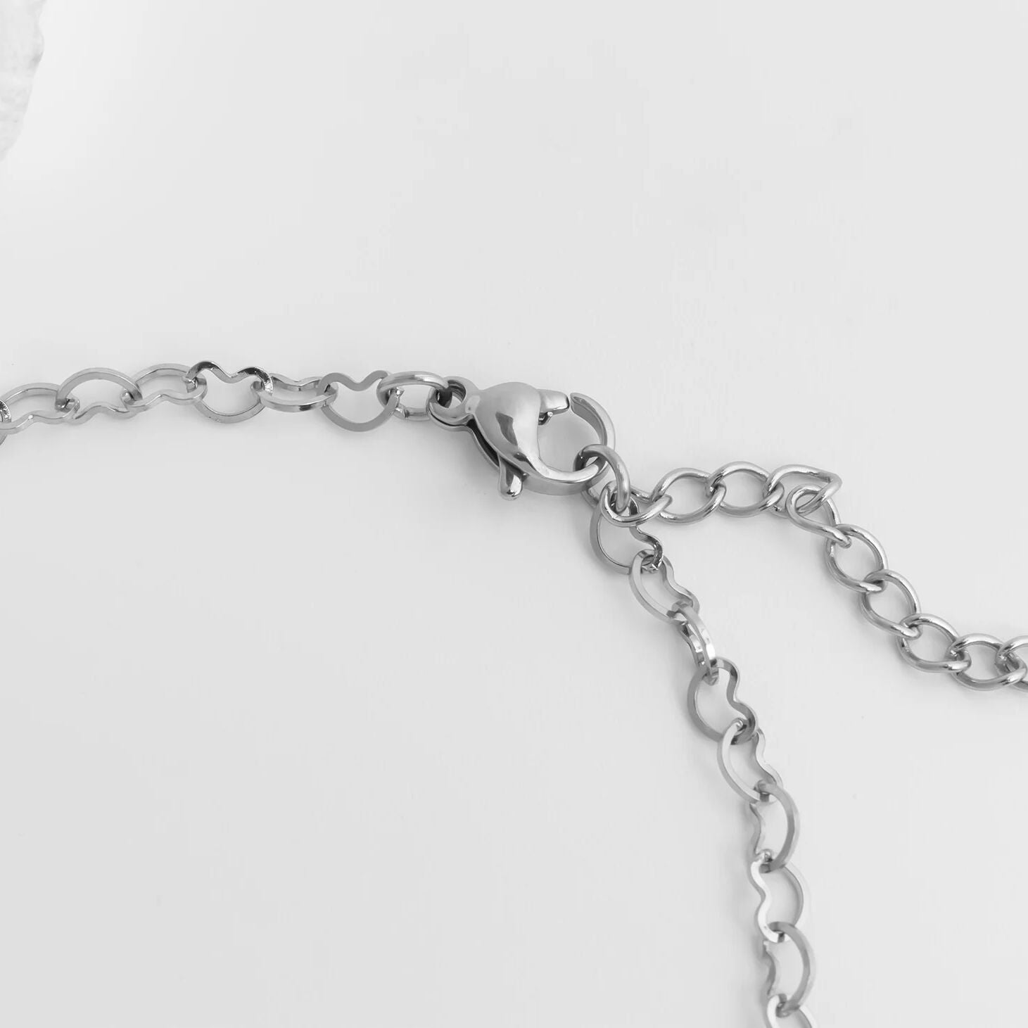 18K Gold PVD Stainless Steel Intertwined Hearts Anklet