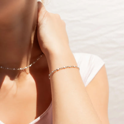 18K Gold PVD Stainless Steel White Confetti Bracelet