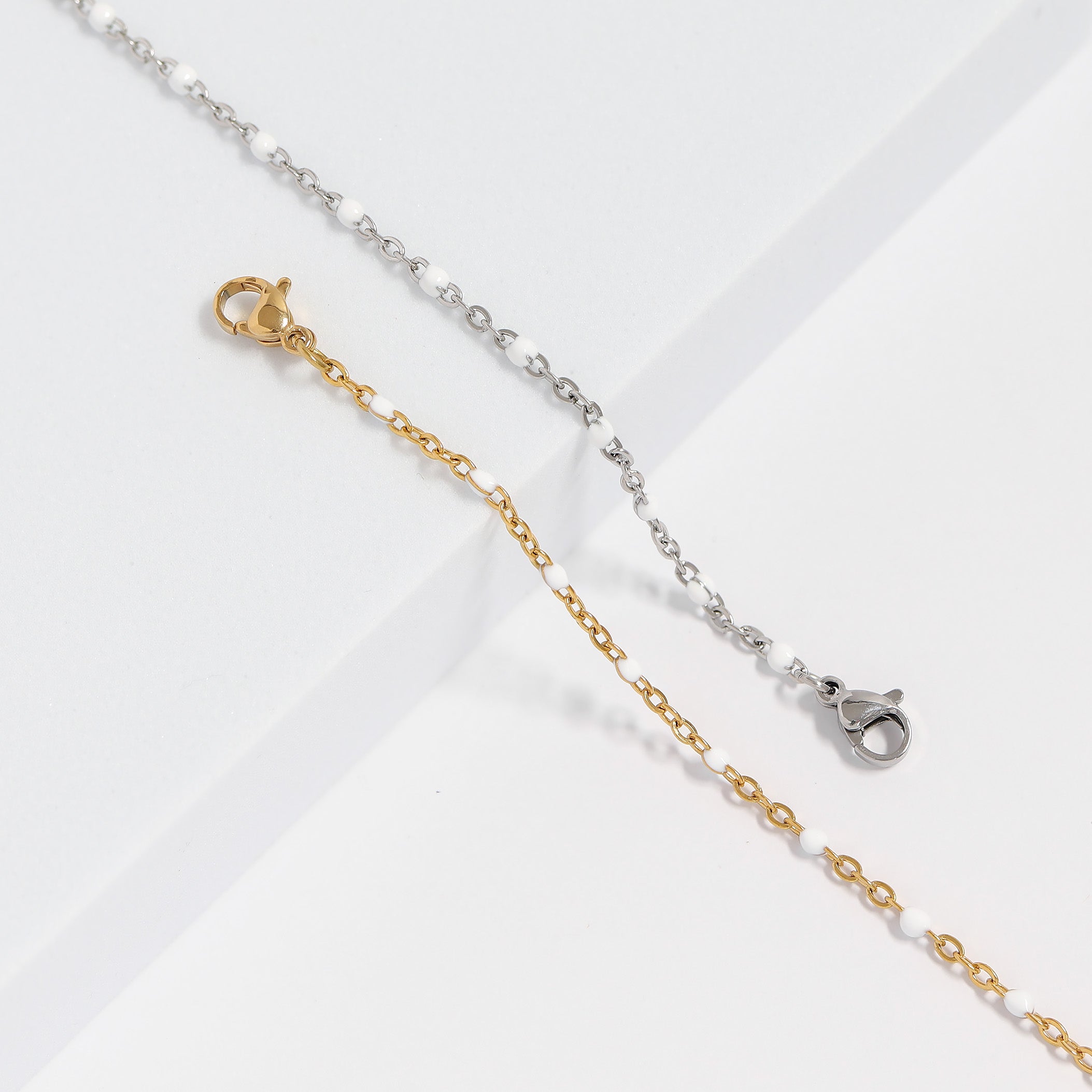 18K Gold PVD Stainless Steel White Confetti Bracelet