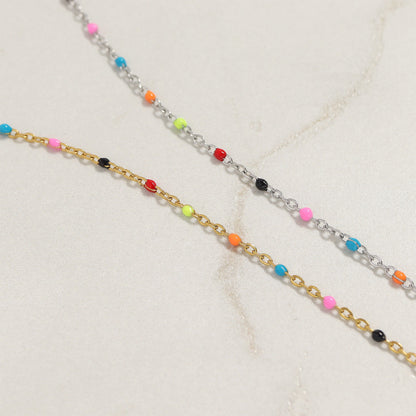 18K Gold PVD Stainless Steel Muti Color Confetti Bracelet