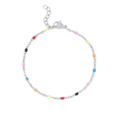 18K Gold PVD Stainless Steel Muti Color Confetti Bracelet