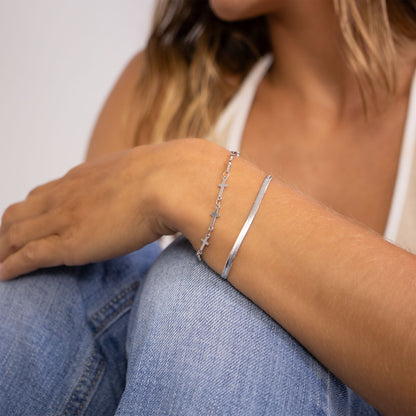Stainless Steel Herringbone Chain Bracelet
