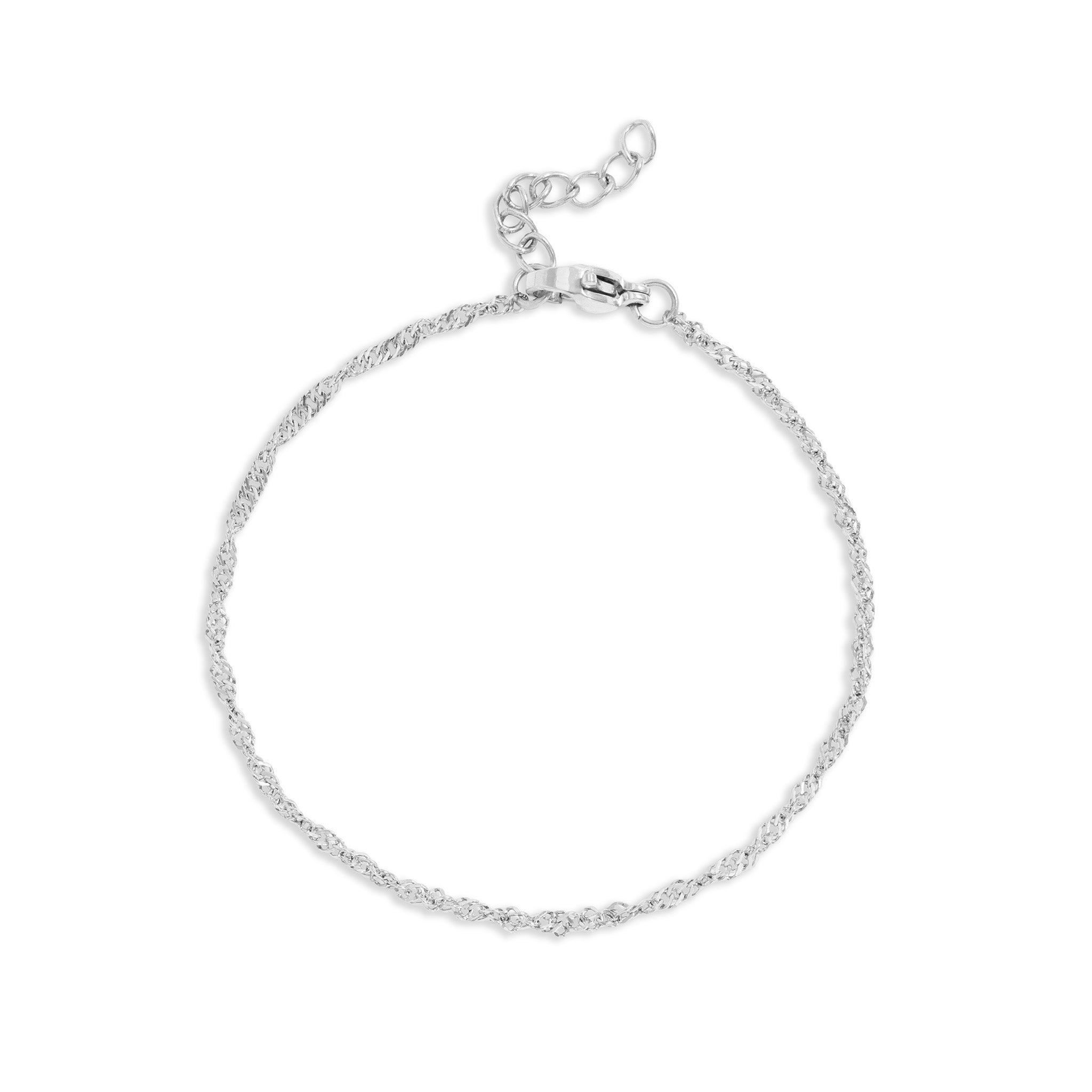 18K Gold PVD Stainless Steel Singapore Chain Bracelet