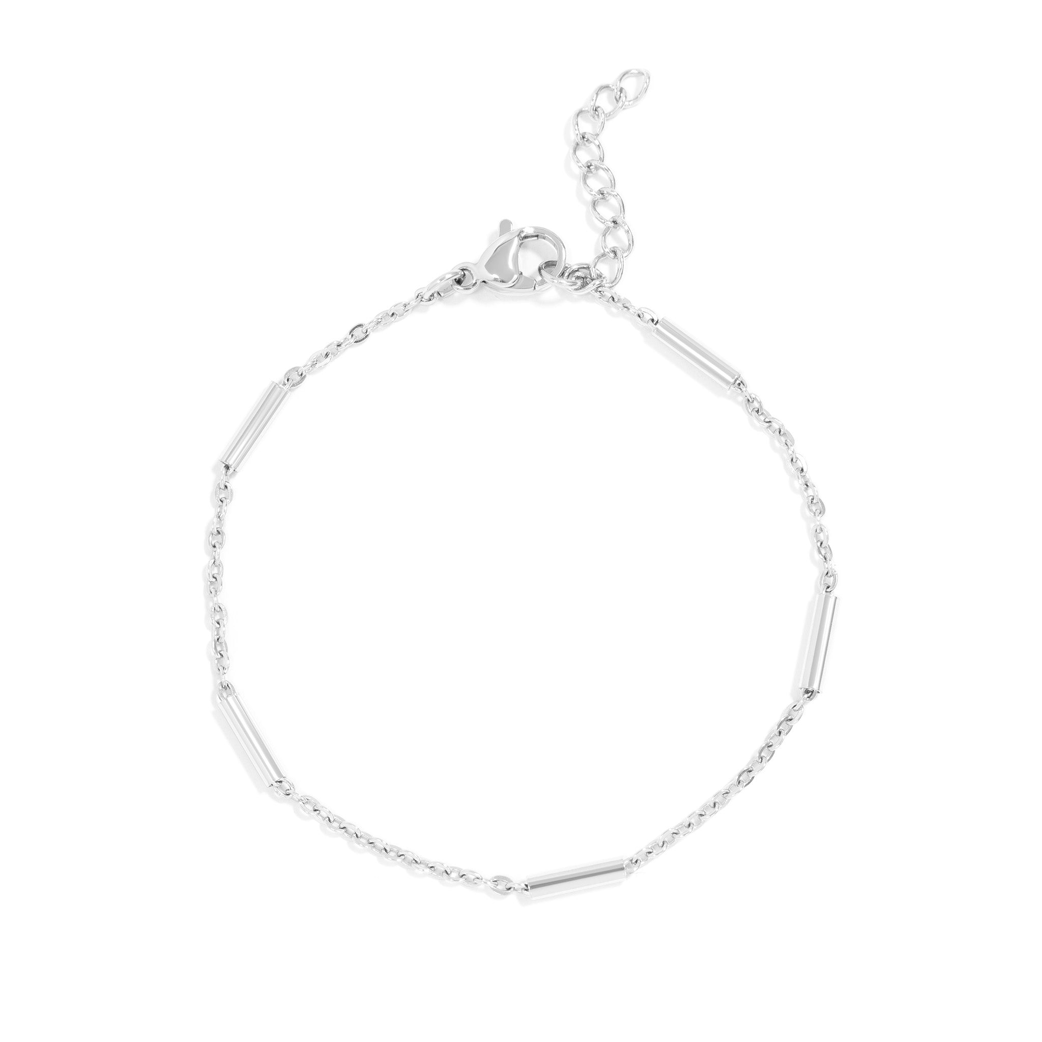 18K Gold PVD Stainless Steel Satellite Bar Chain Bracelet