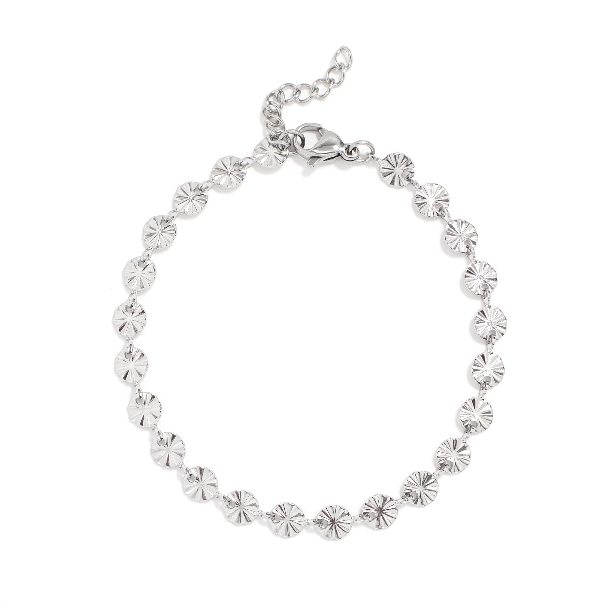 18K Gold PVD Stainless Steel Sunburst Chain Bracelet