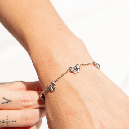 18K Gold PVD Stainless Steel Bow Station Bracelet