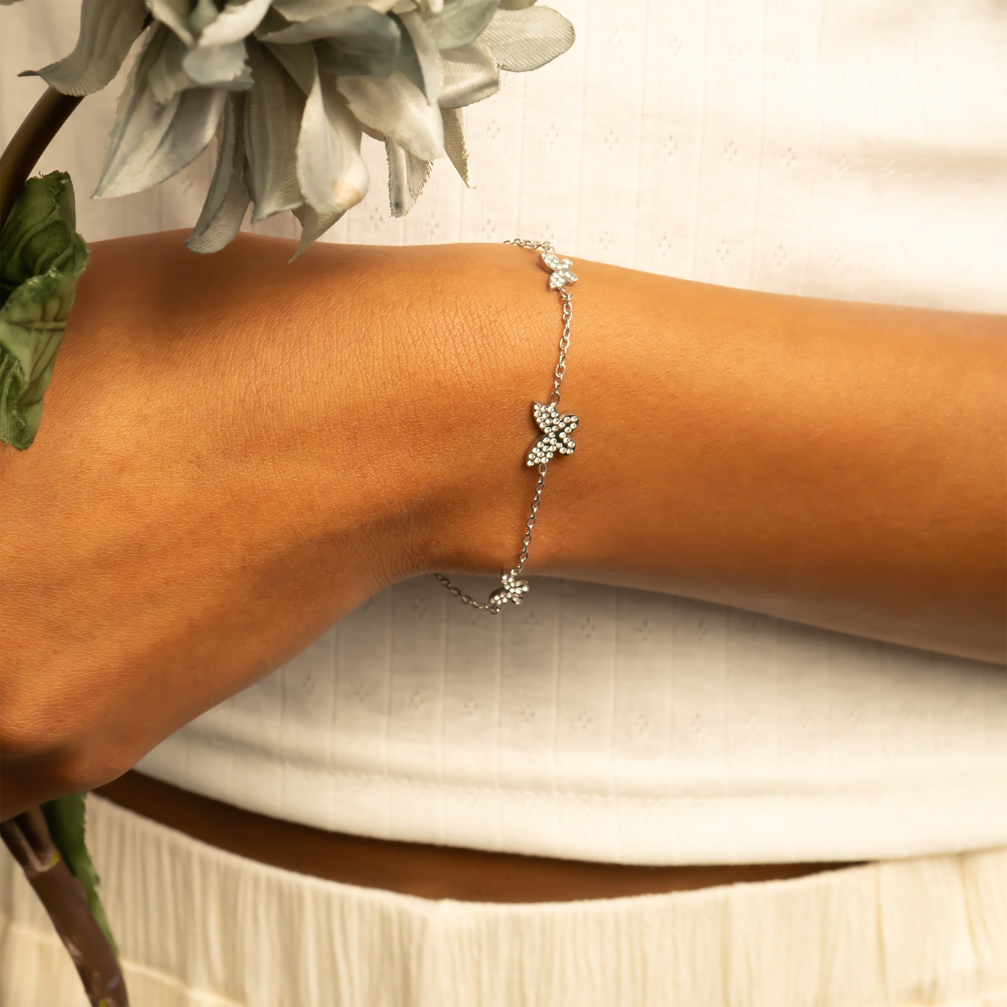 18K Gold PVD Stainless Steel Butterfly Bracelet