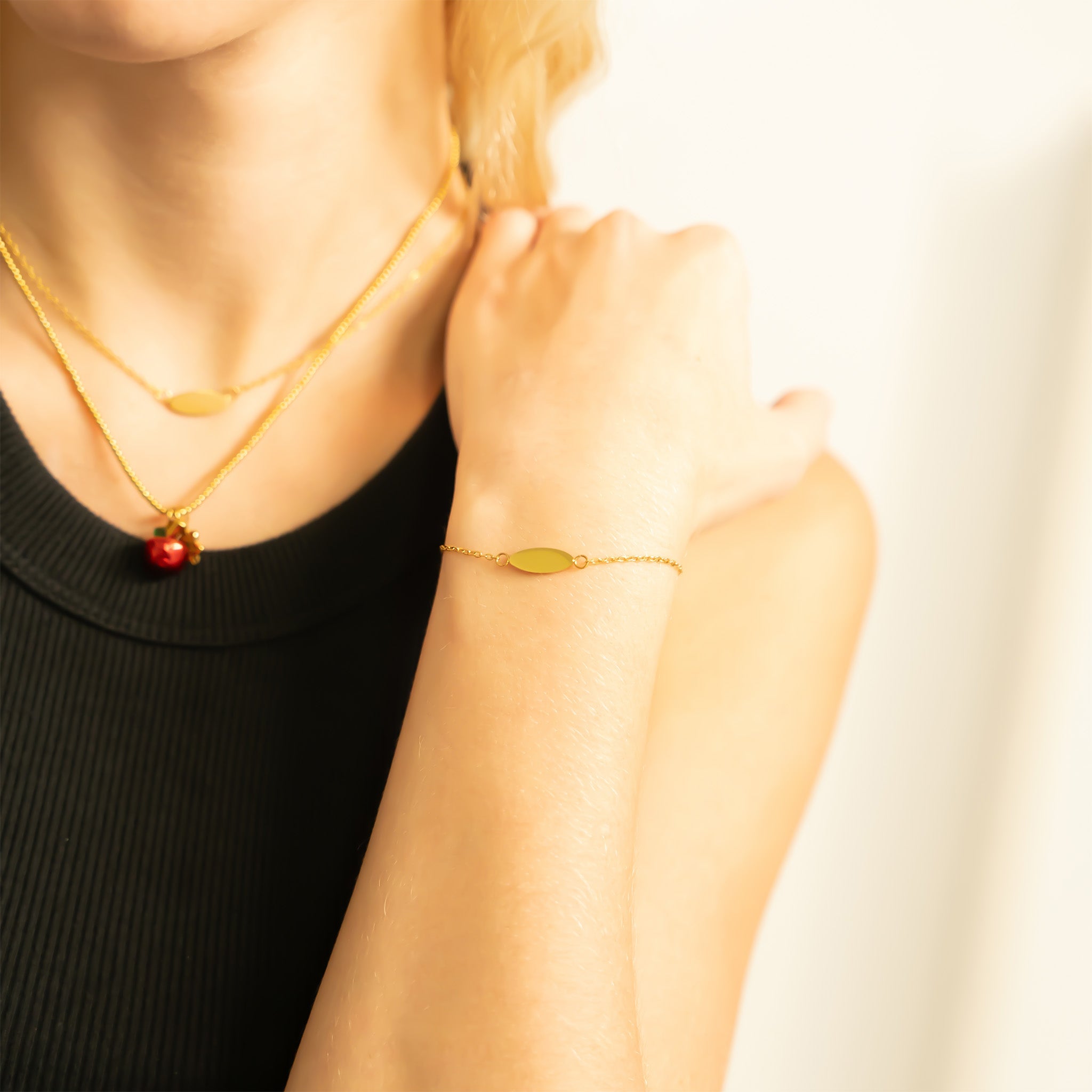 18K Gold PVD Stainless Steel Blank Necklace