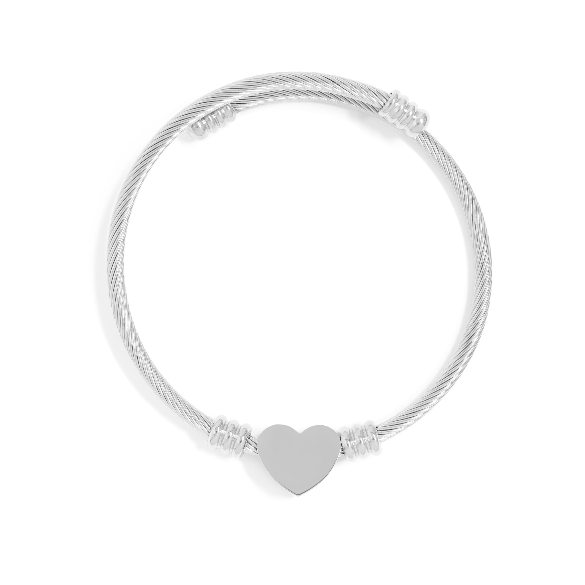 18K Gold PVD Stainless Steel Engraveable Heart Cuff Bracelet