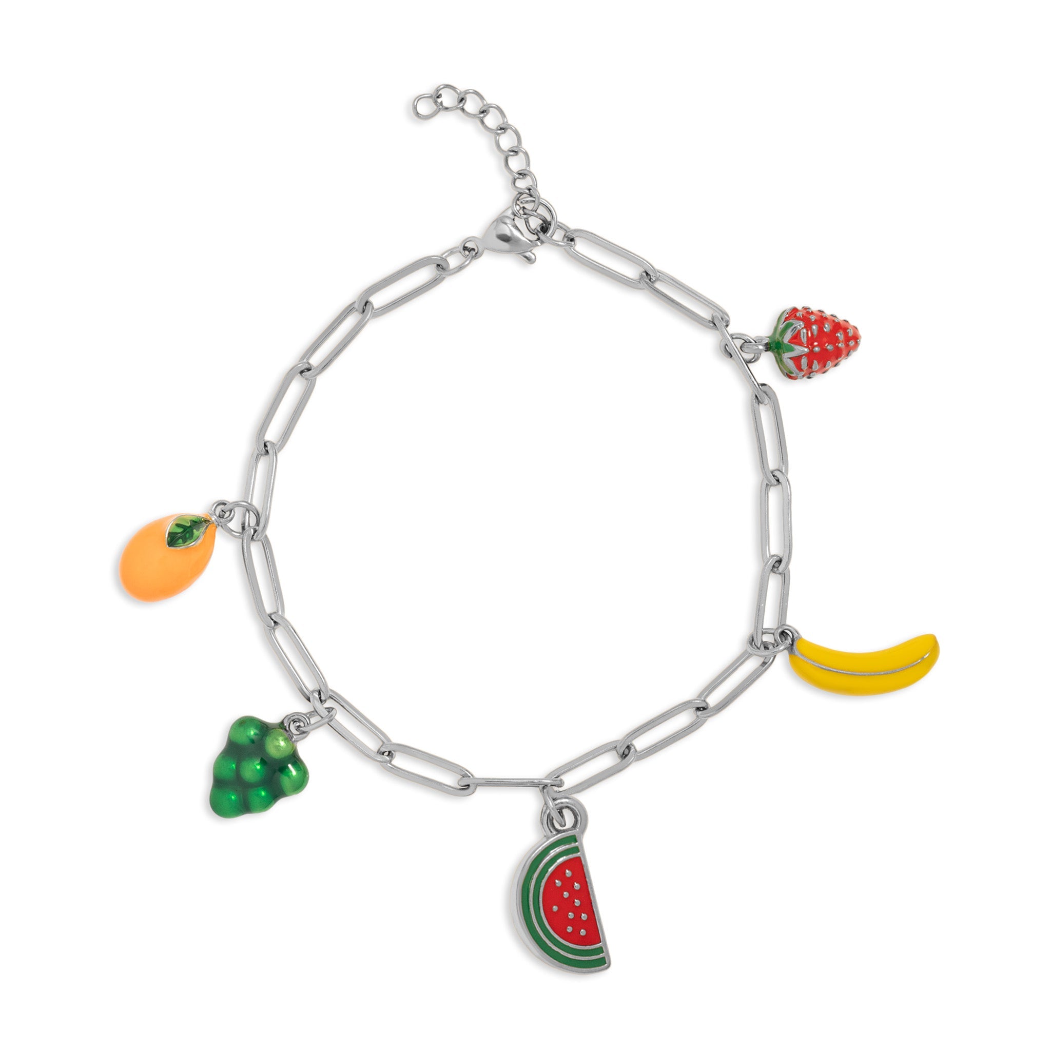 18K Gold PVD Stainless Steel Fruit Charm Bracelet