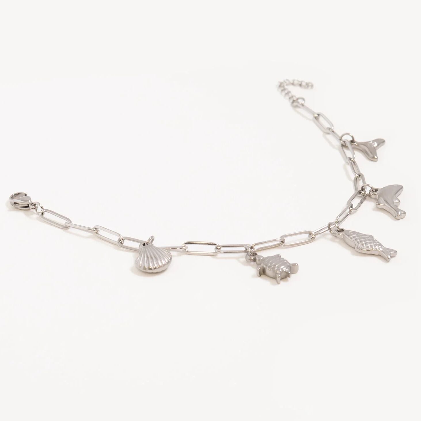 18K Gold PVD Stainless Steel Sea Vacation Charm Bracelet