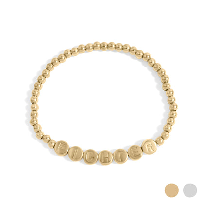 18K Gold PVD Fighter Metal Beaded Bracelet