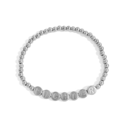 18K Gold PVD Fighter Metal Beaded Bracelet