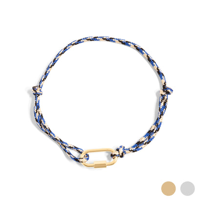 18K Gold PVD Stainless Steel Navy Rope Carabiner Bracelet