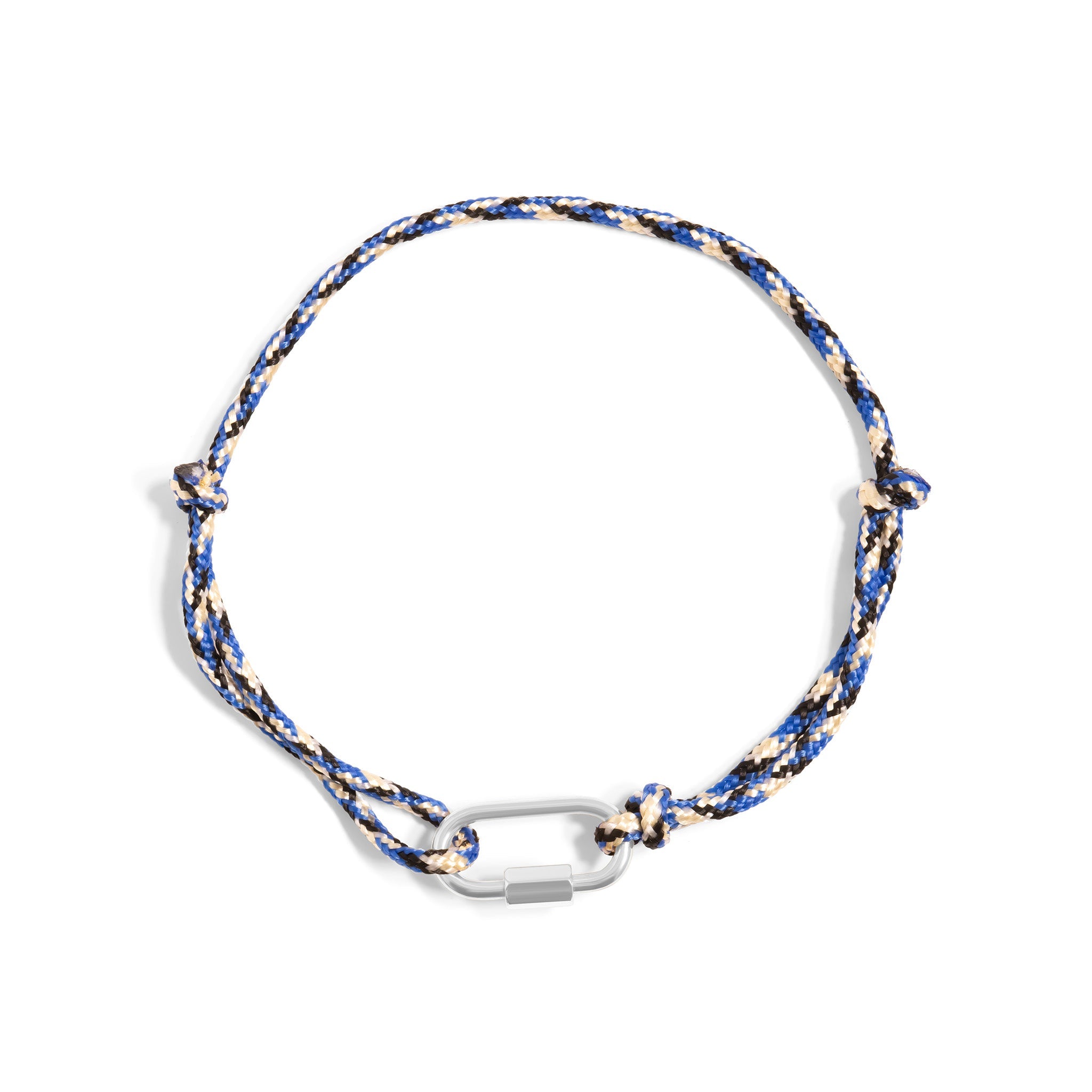 18K Gold PVD Stainless Steel Navy Rope Carabiner Bracelet