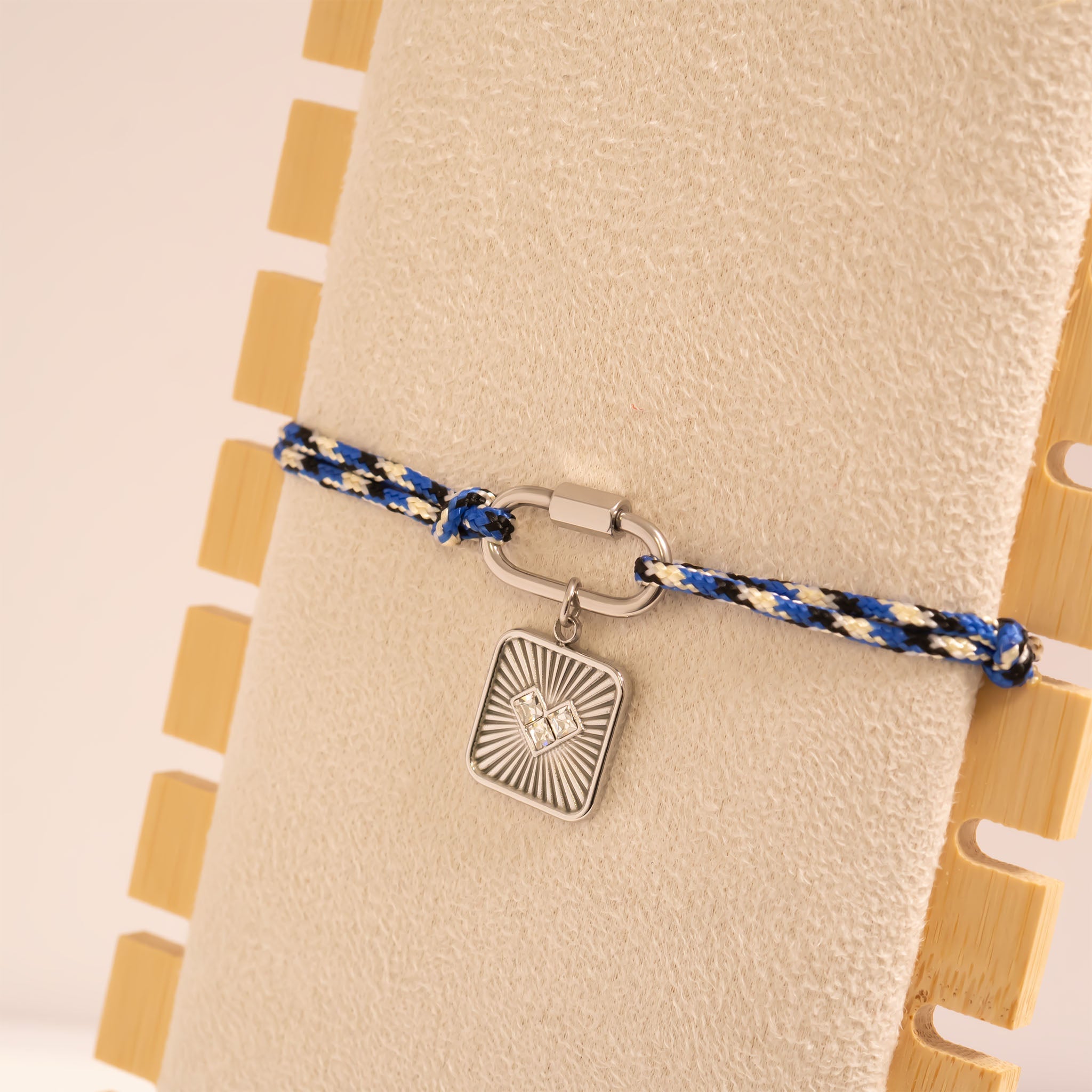 18K Gold PVD Stainless Steel Navy Rope Carabiner Bracelet