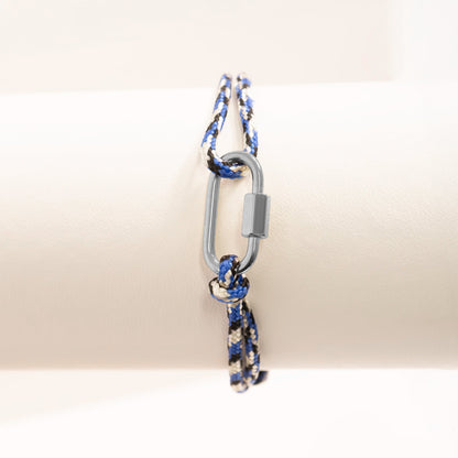 18K Gold PVD Stainless Steel Navy Rope Carabiner Bracelet