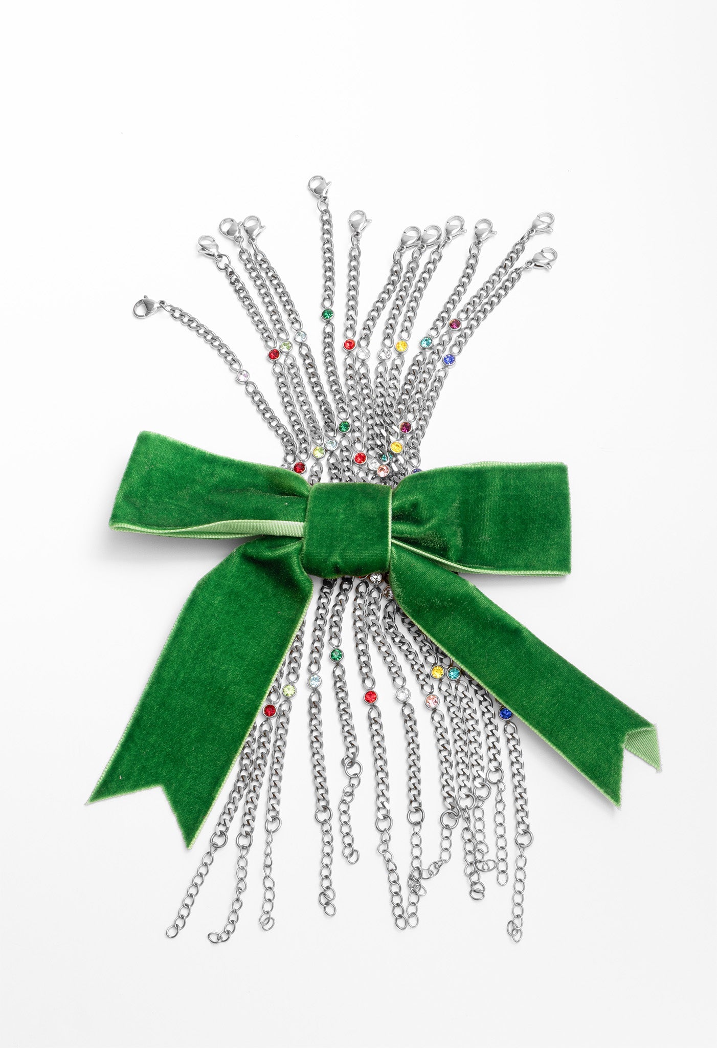 Stainless Steel Station Birthstone Bracelet