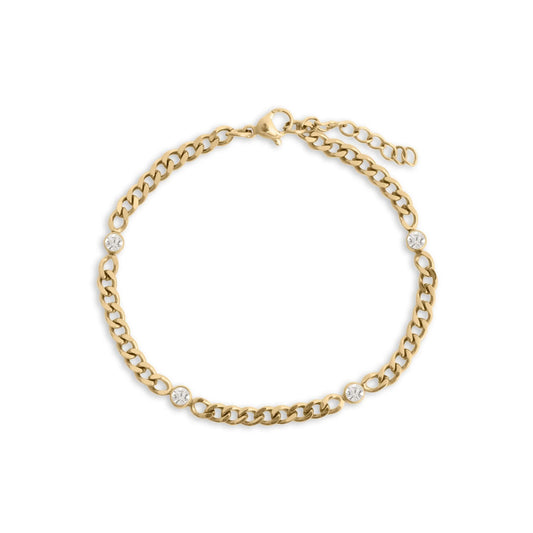 18K Gold PVD Station Birthstone Bracelet