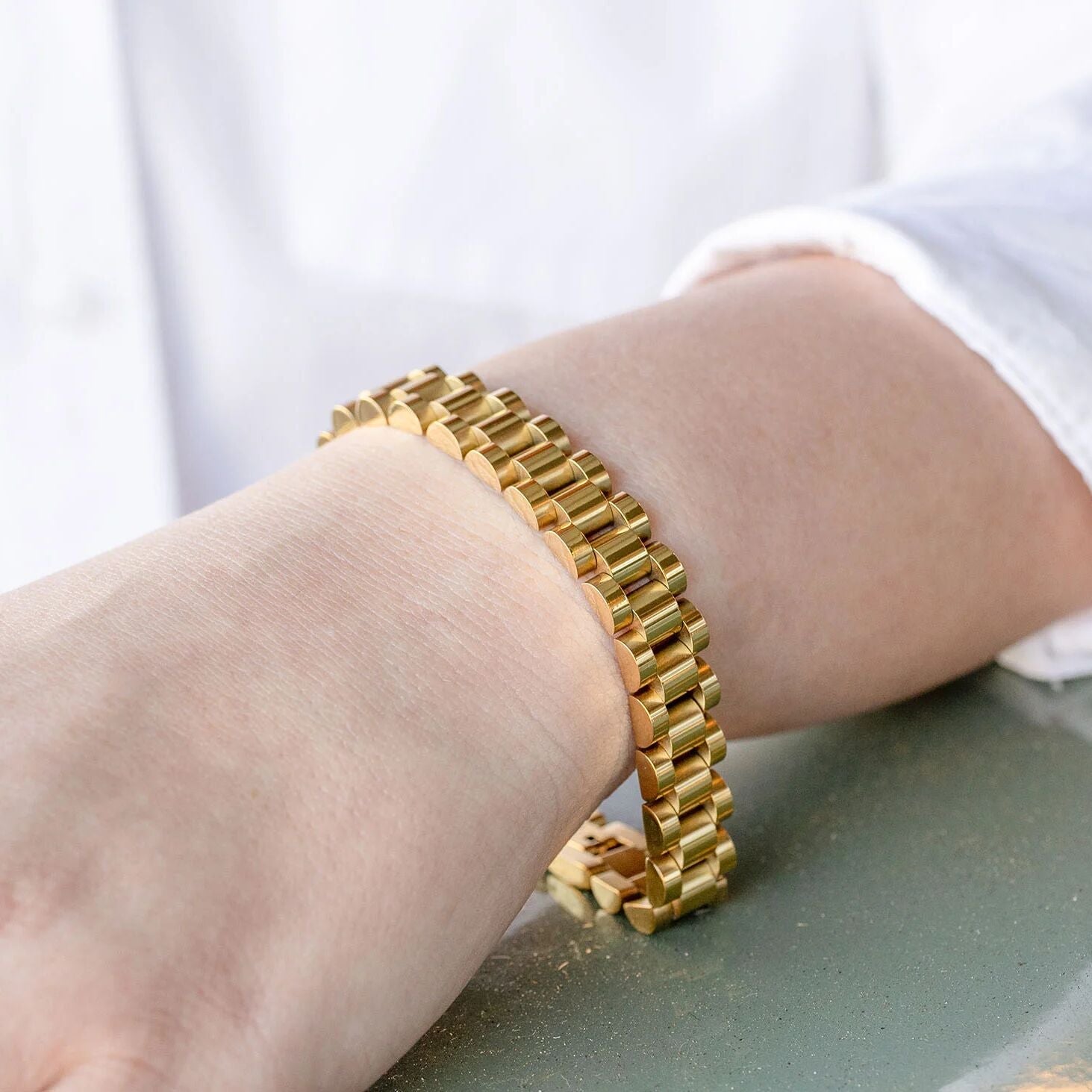 18K Gold Stainless Steel Watch Band Bracelet