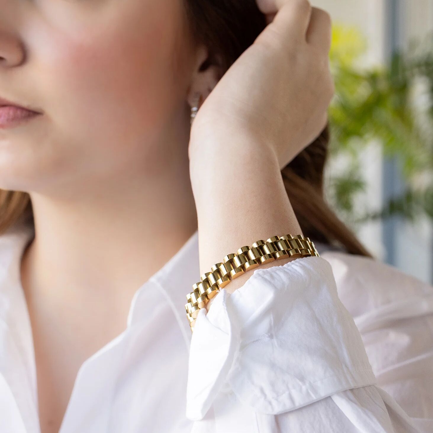 18K Gold Stainless Steel Watch Band Bracelet