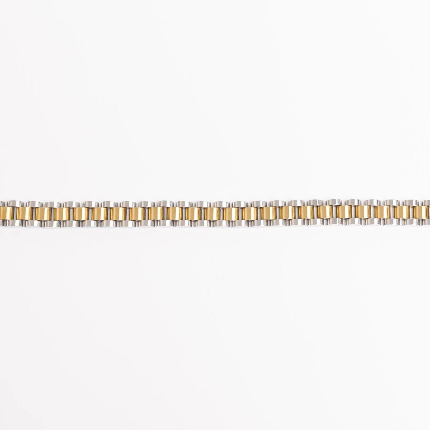 18K Gold Stainless Steel  Mixed Metal Watch Band Bracelet