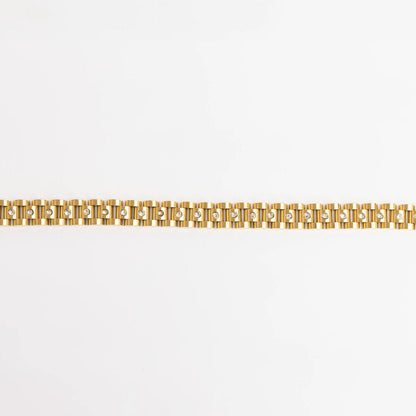 18K Gold Stainless Steel Watch With Stones Band Bracelet